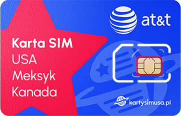 Karta SIM USA + Kanada + Meksyk AT&T